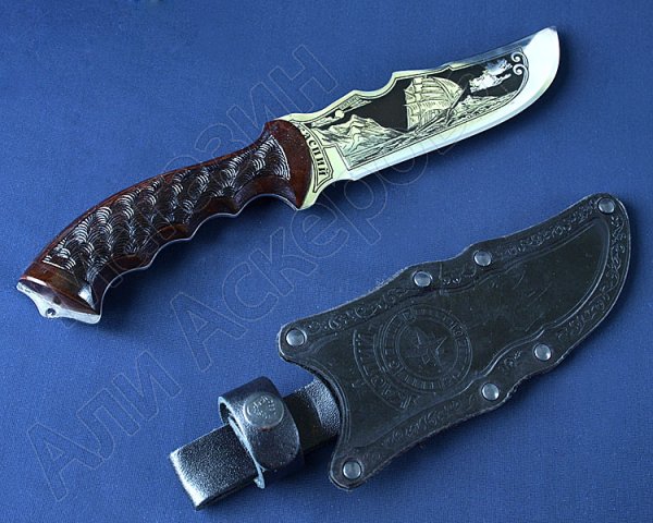 Туристический нож Каспий (сталь 65Х13, рукоять дерево)