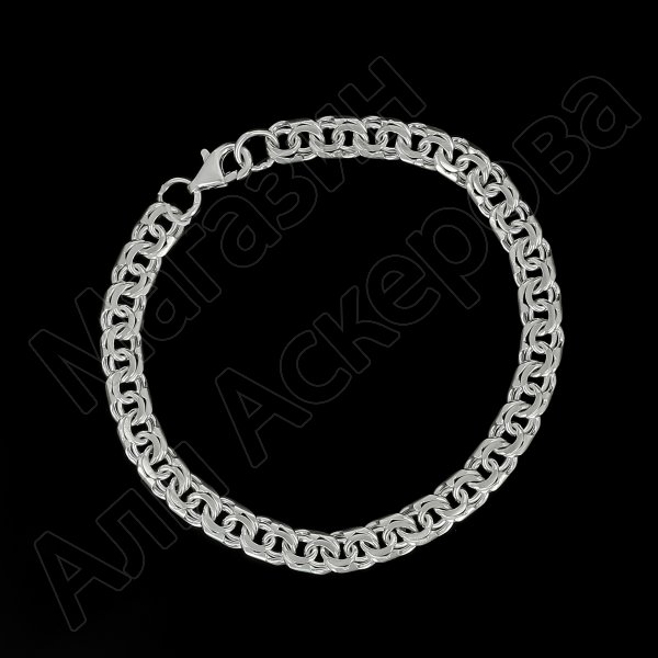 Серебряный браслет Бисмарк 18 см (ширина 0,7 см)