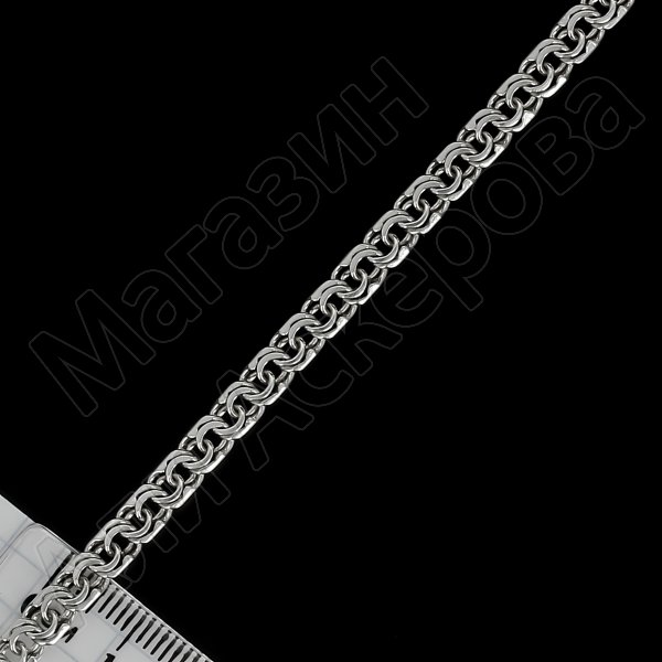 Серебряная цепь Бисмарк 60 см (ширина 0,5 см)