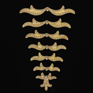 Нагрудники латунные ручной работы на женский костюм мастера Магомеда Идрисова (7 элементов)