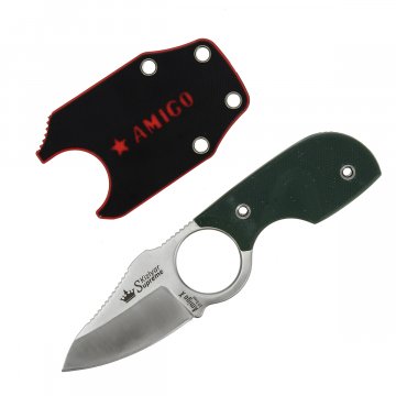 Шейный нож Amigo X (сталь D2 Satin, рукоять G10 Green)