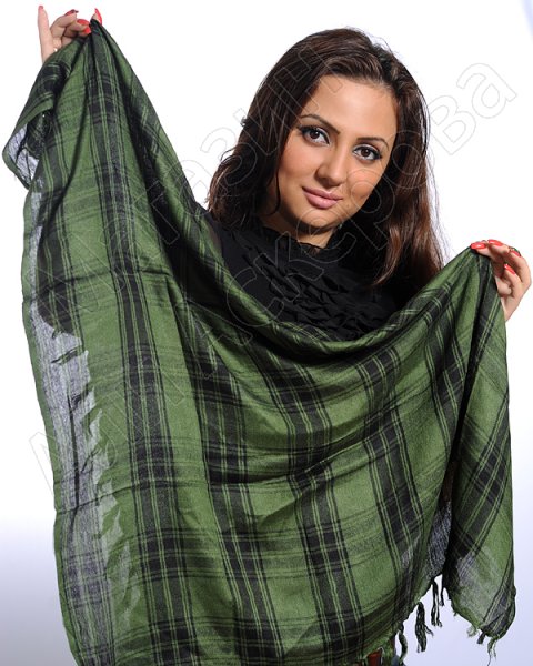 Стильная арабская куфия "Зеленый мир" с кистями