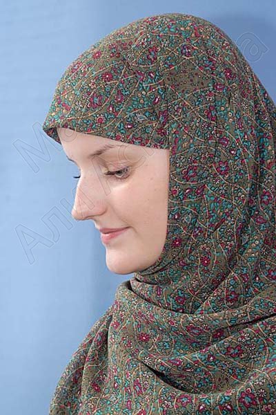 Мусульманский шифоновый платок премиум качества "Восточная амбра"