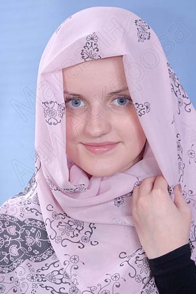 Мусульманский шифоновый платок премиум качества "Жемчужина моря"
