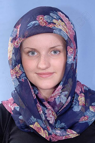 Мусульманский шифоновый платок премиум качества "Улыбка незнакомки"