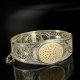 Кубачинский серебряный браслет с филигранью (вставка из слоновой кости)