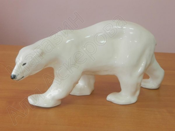 Глиняный "Белый медведь" ручной работы