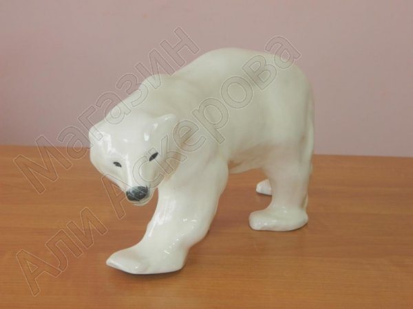 Глиняный "Белый медведь" ручной работы