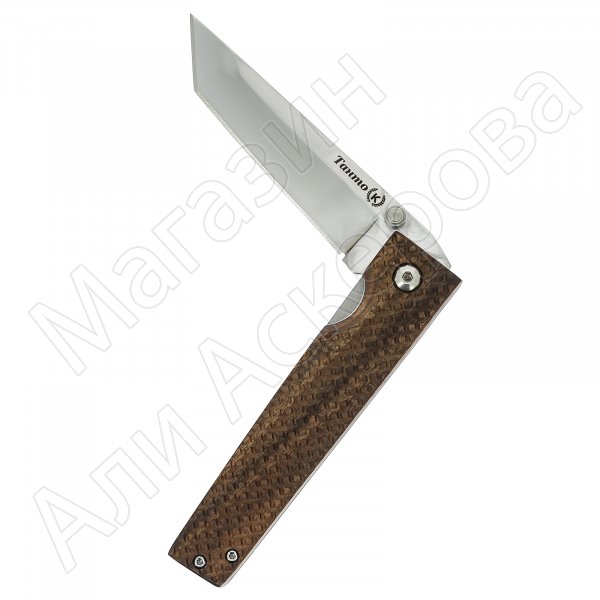 Складной нож Танто (сталь Х50CrMoV15, рукоять орех с клипсой)