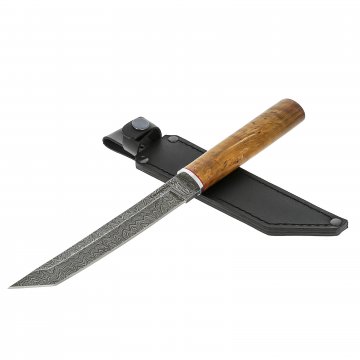 Нож Самурай (дамасская сталь, рукоять стабилизированный граб)