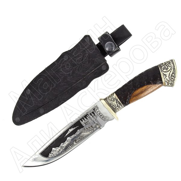 Туристический нож Беркут с гардой (сталь 65Х13, рукоять дерево)