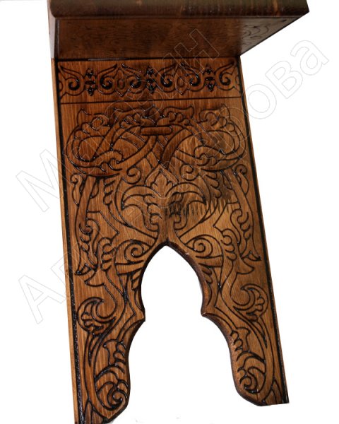 Деревянная раскладная подставка под Коран ручной работы с узорами (выжигание)
