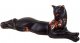 Сувенирная кошка "Багира" лежачая с росписью черная/медь