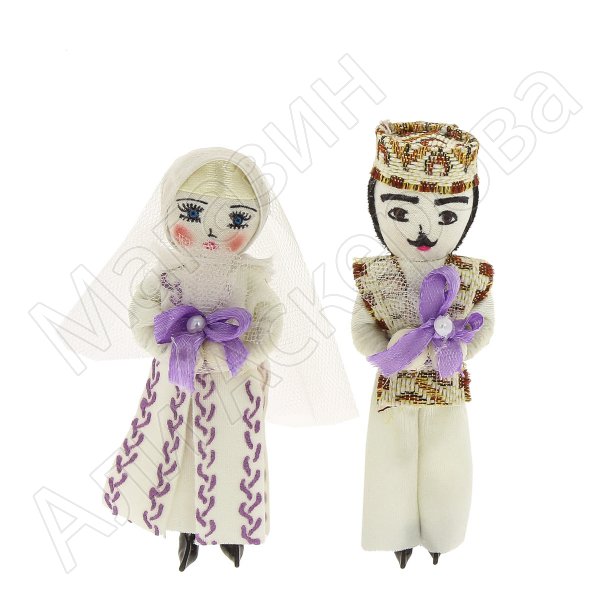 Текстильные куклы-магнит ручной работы (жених и невеста)