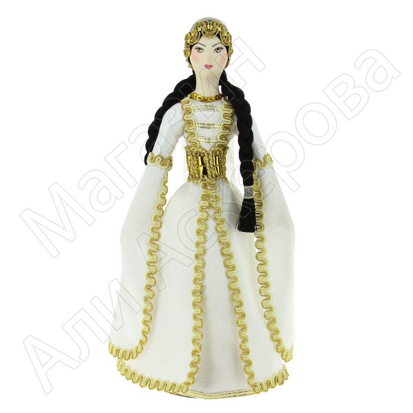 Керамическая кукла в дагестанском национальном костюме средняя