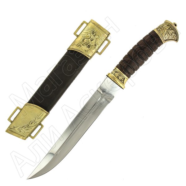 Нож пластунский (сталь 95Х18, рукоять венге, худож. литье)