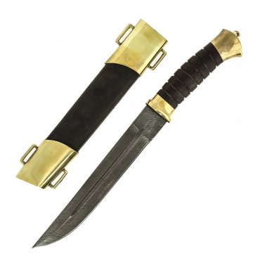 Нож пластунский (дамасская сталь, рукоять венге)