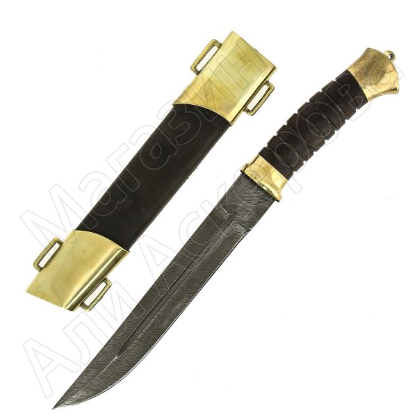 Нож пластунский (дамасская сталь, рукоять венге)