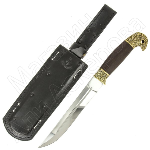 Нож пластунский в чехле (сталь 95Х18, рукоять венге, худож. литье)