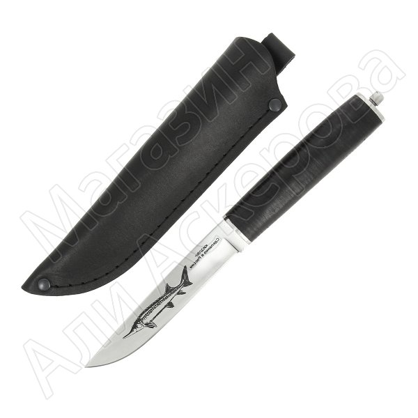 Разделочный нож Осетр (сталь Х50CrMoV15, рукоять кожа)