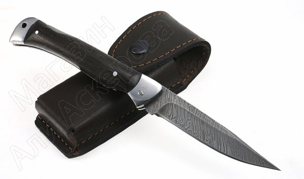Складной нож Капрал (дамасская сталь, рукоять дерево)