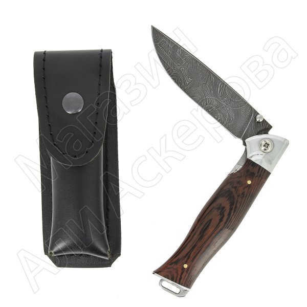 Складной нож Лесник-3 (дамасская сталь, рукоять дерево)