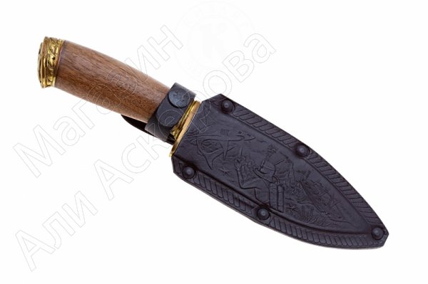 Кизлярский нож туристический Акула-2 (сталь AUS-8, рукоять орех, худ. оформ.)
