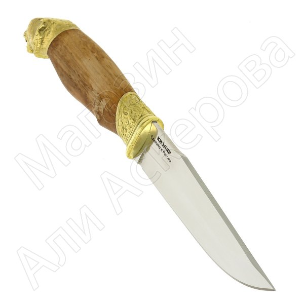 Кизлярский нож разделочный Барс (сталь Х50CrMoV15, рукоять орех, латунь)