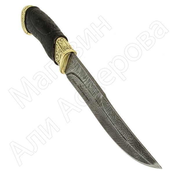 Кизлярский нож разделочный Бык (дамасская сталь, рукоять эластрон)