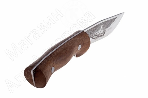 Кизлярский нож туристический Фазан (сталь AUS-8, рукоять орех, худ. оформ)
