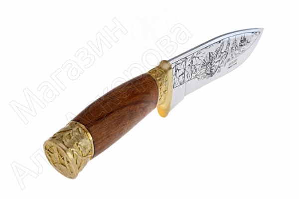 Кизлярский нож туристический Глухарь (сталь AUS-8, рукоять орех, худож. оформл.)