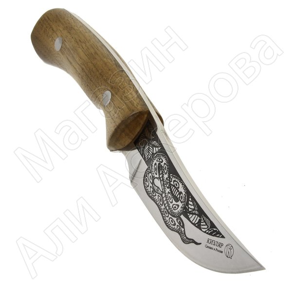 Кизлярский нож разделочный Гюрза-2 (сталь AUS-8, рукоять орех, худож. оформл.)