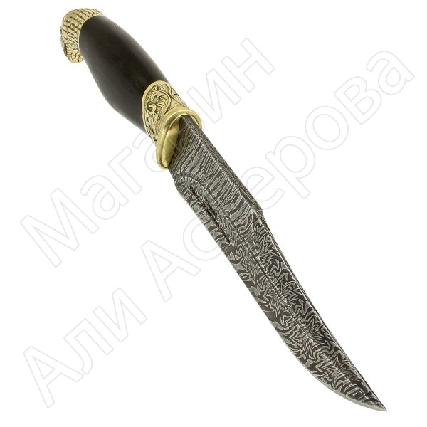 Кизлярский нож разделочный Гюрза (дамасская сталь, рукоять граб)