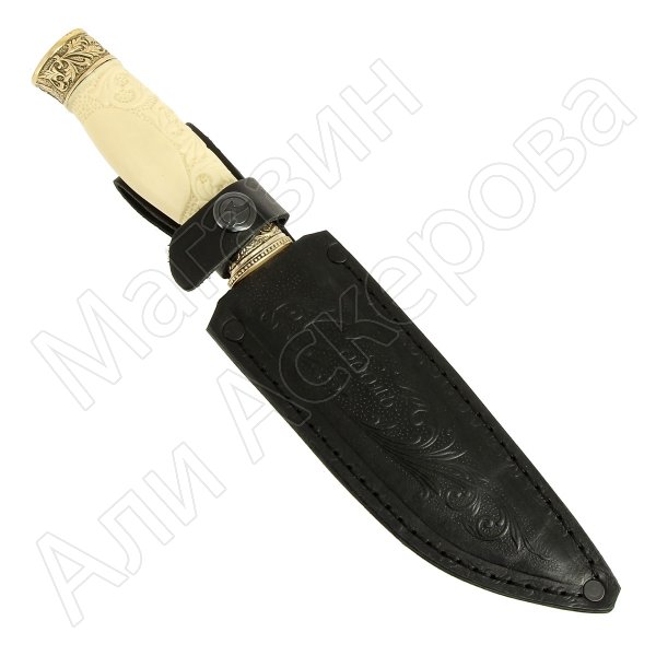 Кизлярский нож разделочный Соболь (дамасская сталь, рукоять кость)