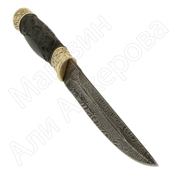 Кизлярский нож разделочный Соболь (дамасская сталь, рукоять граб)