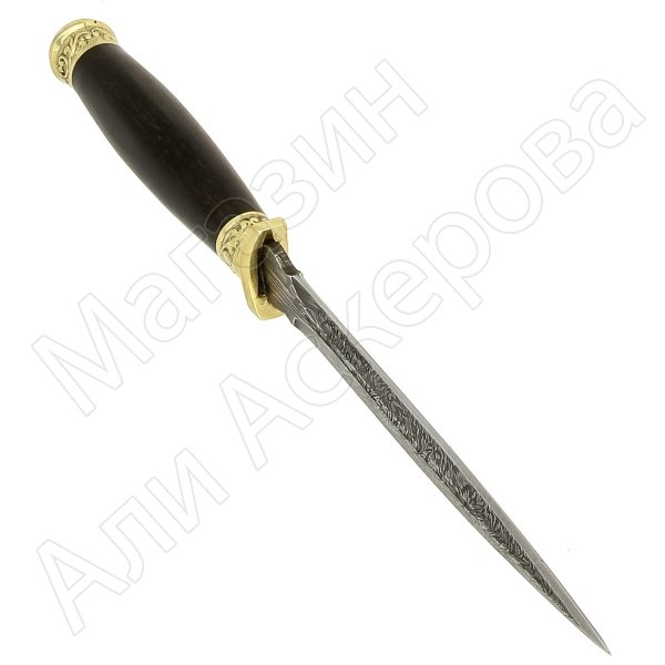 Кизлярский нож разделочный Стилет (дамасская сталь, рукоять граб)