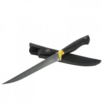 Нож Филейный-1 (дамасская сталь, рукоять черный граб)