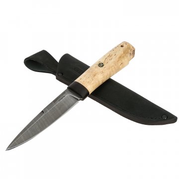 Нож Игла (сталь дамасская, рукоять карельская береза)