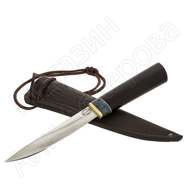 Нож Якутский (сталь Х12МФ, рукоять черный граб)