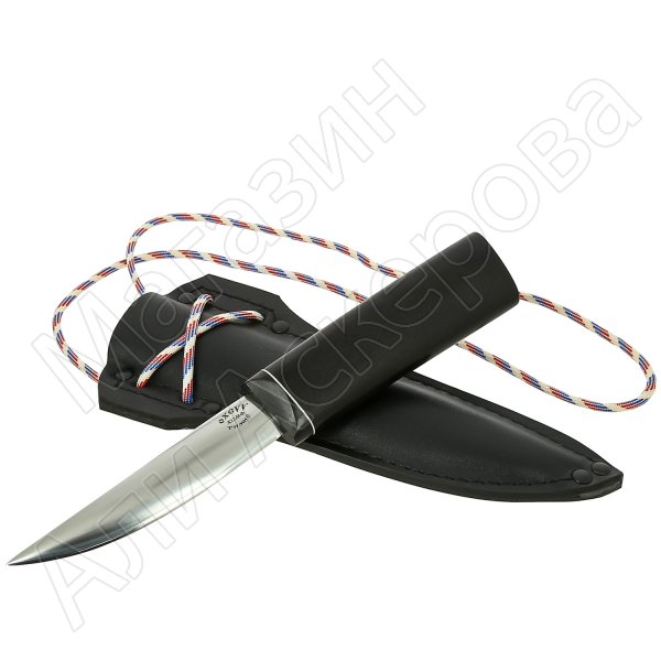 Шейный нож Якут (сталь Х12МФ, рукоять черный граб)