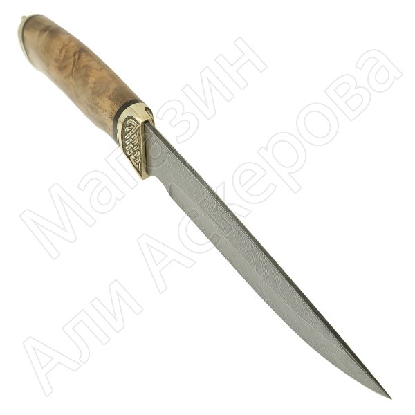 Нож Легионер (дамасская сталь, рукоять ореховый кап)