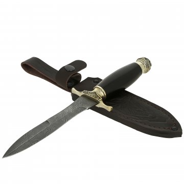 Нож Адмирал (дамасская сталь, рукоять черный граб)