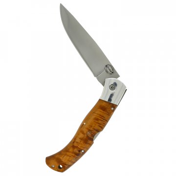 Складной нож Якутский (сталь Х12МФ, рукоять стабилизированная карельская береза)