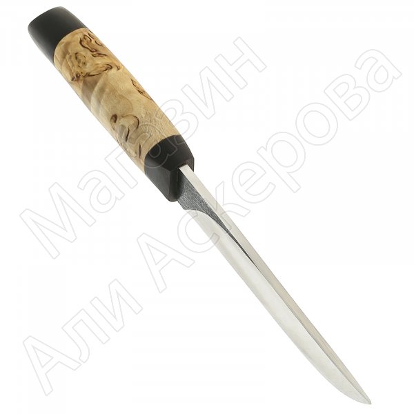 Нож Куница (сталь Х12МФ, следы ковки, рукоять карельская береза, граб)