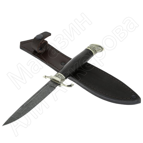 Нож Финка Морская (сталь дамасская, рукоять граб)