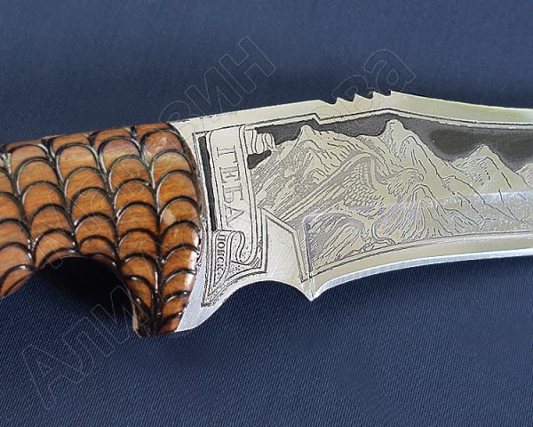 Разделочный нож большой Геба (сталь 65Х13, рукоять дерево)