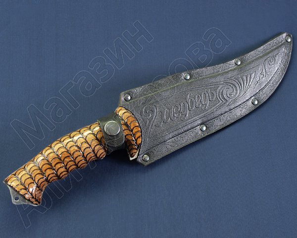 Разделочный нож большой Медведь (сталь 65Х13, рукоять дерево)