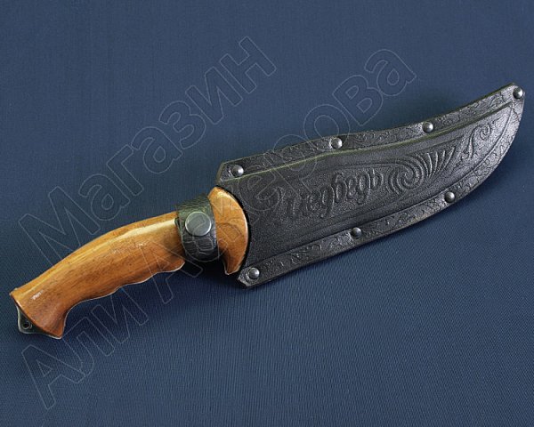 Разделочный нож большой Медведь (сталь 65Х13, рукоять дерево)