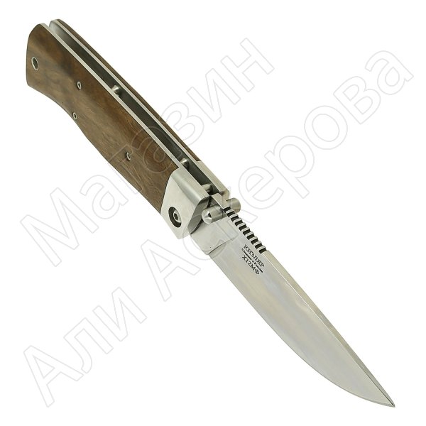 Складной нож Стерх (сталь Х12МФ, рукоять орех, стальные притины)