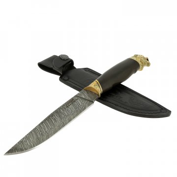 Кизлярский нож разделочный Охота (дамасская сталь, рукоять граб)